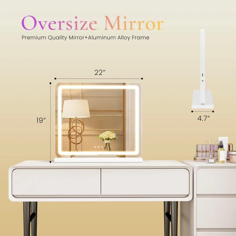 LED Vanity Mirror with Aluminum Frame
