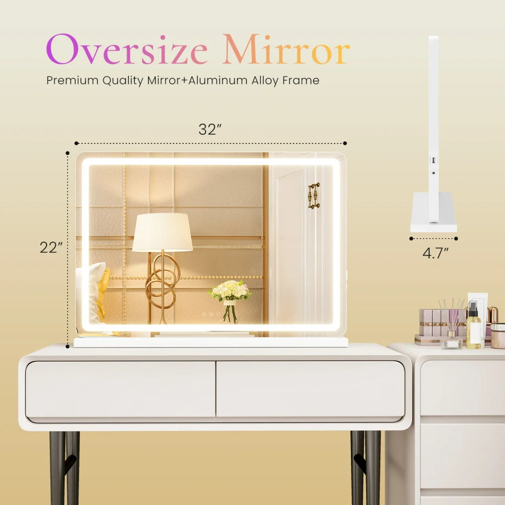 LED Vanity Mirror with Aluminum Frame